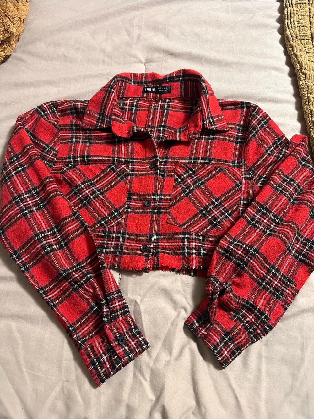 SHEIN Cropped Button-Up Shirt